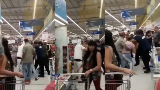 Mujeres pelean por último corte de carne en oferta en supermercado de Argentina