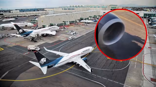 Avión presenta fuga de combustible antes de despegar del AICM