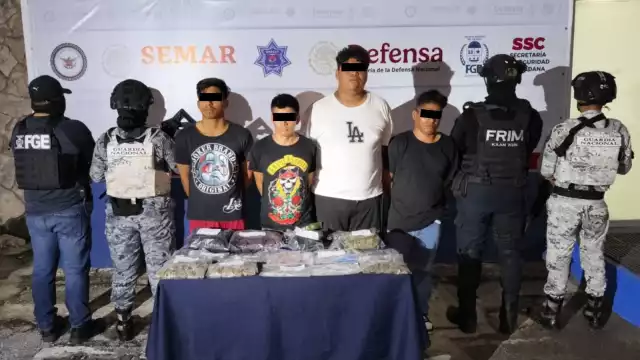 Los detenidos fueron identificados como Aroldo Domingo “N”, Gabriel “N”, Jesús Geovanni “N” y Alonso “N”