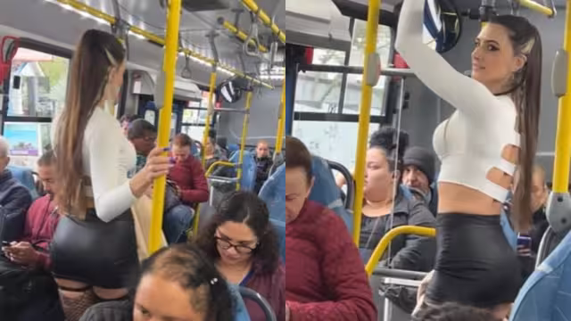 Supermodelo brasileña sorprende a decenas de pasajeros