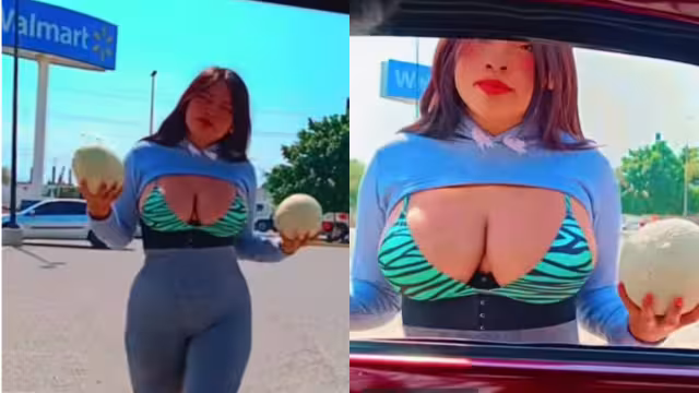 Vendedora de frutas se hace viral por sus 'melones': VIDEO