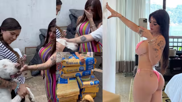 Karely Ruiz factura en tanga para ayudar a lomitos rescatados