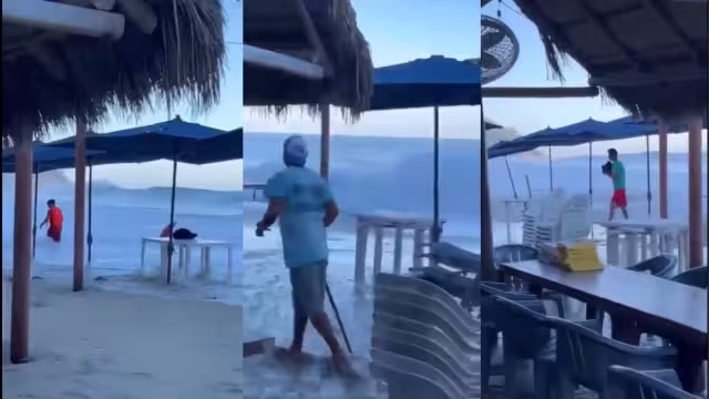Reportan olas de tres metros en Puerto Vallarta, Jalisco