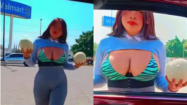 Vendedora de frutas se hace viral por sus 'melones': VIDEO