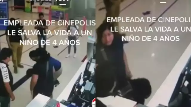 Empleada de Cinépolis le salva la vida a un niño