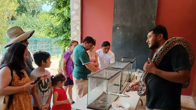 Biólogos del parque La Reina concientizan con pláticas a las personas sobre la ochkáan