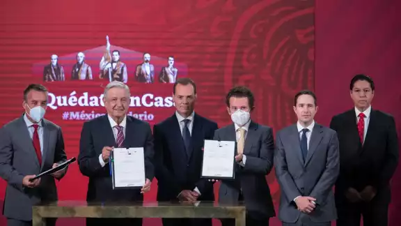 El gobierno firmó un convenio con Televisa, TV Azteca, Imagen Televisión y Multimedios para transmitir las clases de la SEP (Presidencia) El gobierno firmó un convenio con Televisa, TV Azteca, Imagen Televisión y Multimedios para transmitir las clases de la SEP (Presidencia)