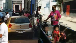 Elementos de la policía desalojaron a una familia en el Centro de Ciudad del Carmen