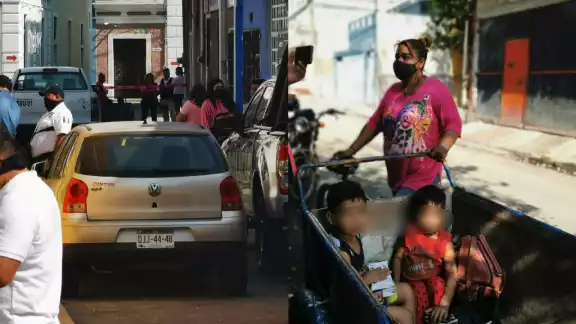 Elementos de la policía desalojaron a una familia en el Centro de Ciudad del Carmen