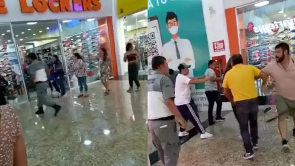 Un video muestra el agarrón entre varios hombres en Plaza Las Américas de Mérida