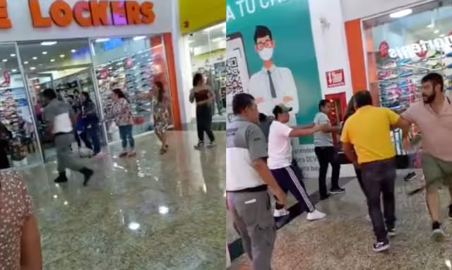Un video muestra el agarrón entre varios hombres en Plaza Las Américas de Mérida