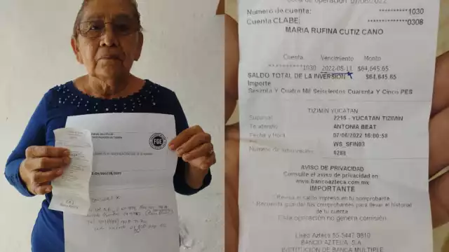 Más de 64 mil pesos desaparecieron de la cuenta de Banco Azteca de una abuelita en Tizimín
