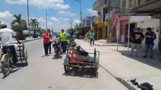 Choque de motociclistas en Escárcega deja un lesionado