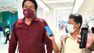 El dirigente morenista llegó procedente de Monterrey con el objeto de apoyar a los candidatos y candidatas de su partido en la entidad