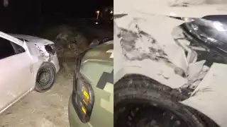 Del golpe, el automóvil estuvo a punto de caer a un dren en la comunidad de Morocoy