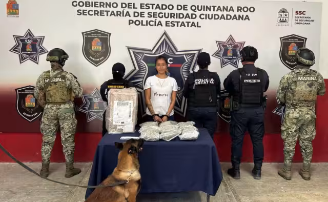 La detenida fue puesta a disposición de la Fiscalía Especializada en Combate al Delito de Narcomenudeo