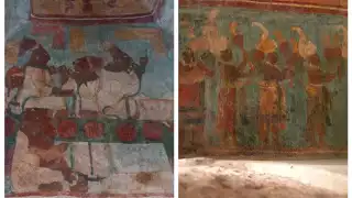 Algunos de los murales de Bonampak
