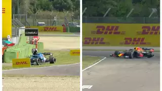 Momentos después del incidente del Checo Pérez