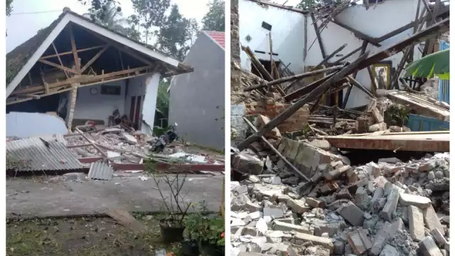 Edificios severamente dañados tras el terremoto