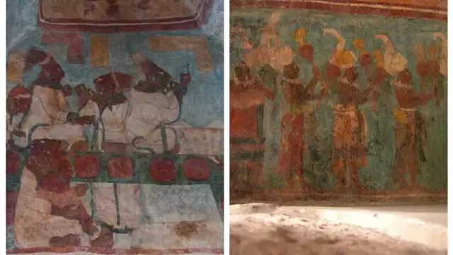 Algunos de los murales de Bonampak