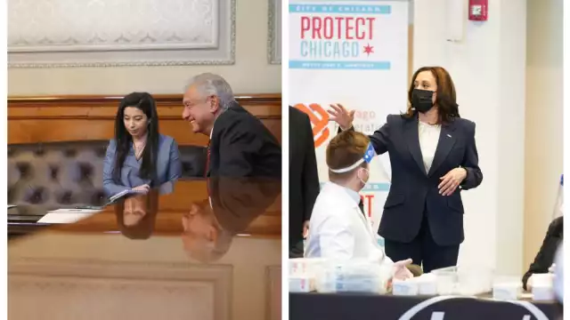 AMLO, durante la llamada con Harris