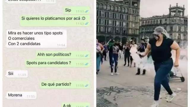 Supuesta conversación en la que se le invita a participar en los spots