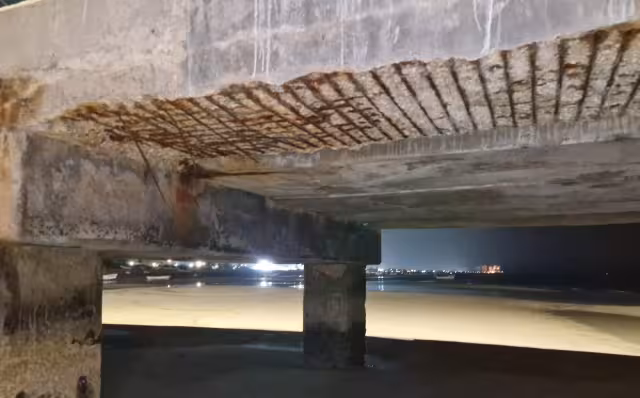 La marea baja deja al descubierto la falta de mantenimiento y cuidado del Muelle de Chocolate