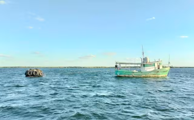 En Dzilam de Bravo, Yucatán: Revuelcan boya localizada en altamar