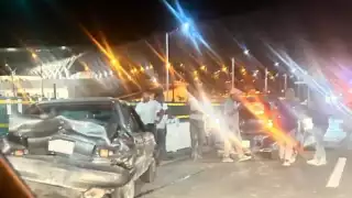 Accidente en puente del libramiento de la autopista Cancún-Mérida deja cuatro lesionados