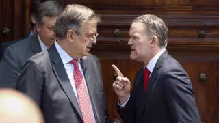 Marcelo Ebrard, secretario de Economía y el representante comercial estadounidense, Jamieson Greer