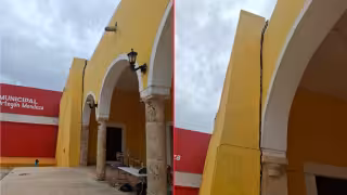 Alertan por riesgo de derrumbe: Lluvias agravan grieta en histórico ex convento de Hecelchakán