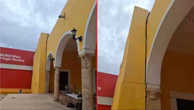 El daño se localiza en un muro lateral frente al mercado municipal José del Carmen Ortegón.