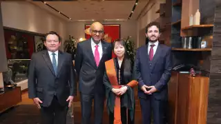 Joaquín Díaz Mena se reunió con el presidente de Singapur, Tharman Shanmugaratna