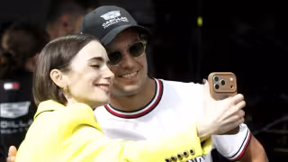 Lily Collins y Checo Pérez graban escenas en Mónaco para Emily en París