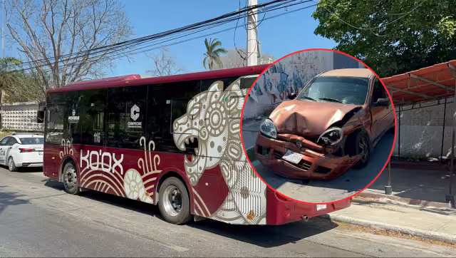 Conductor provoca carambola al no respetar alto.