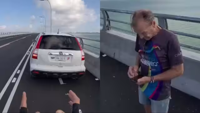 Ciclista encara a conductor por invadir ciclovía del Puente Nichupté