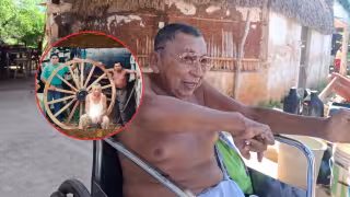Ni clavos ni cinta métrica: “El Peluchín”, el último carpintero de carretas mayas en Hecelchakán