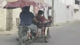 “Niños voladores”: preocupa a vecinos de Hunucmá peligroso traslado de menores en motocicletas