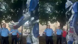 Policía de Mérida sería sancionado luego de retirar a Optimus Prime del parque de La Mejorada 
