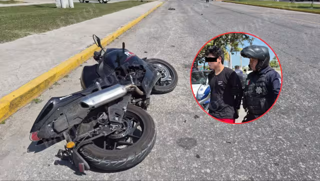 Un accidente en Playa Norte dejó a un motociclista gravemente lesionado.
