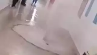 El agua ingresó al Hospital General de Querétaro. Foto: Especial