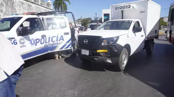 El choque generó caos vehicular El choque generó caos vehicular