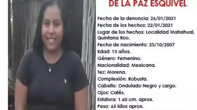 Fue vista por última vez en la comunidad de Mahahual