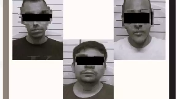 Los tres hombres señalados como los presuntos autores de los delitos fueron detenidos desde el 18 de febrero. Foto: FGJE Los tres hombres señalados como los presuntos autores de los delitos fueron detenidos desde el 18 de febrero. Foto: FGJE