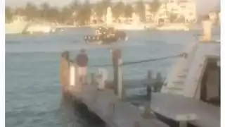 El hecho fue captado por pescadores que se encontraban en la marina de Chelem Puerto