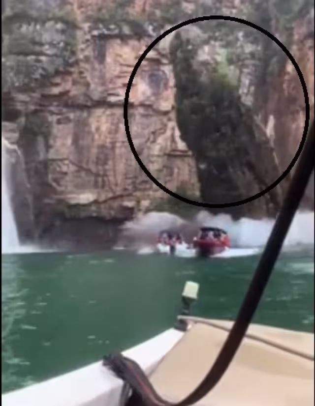 El derrumbe se registró el día de hoy sábado en el lago Furnas