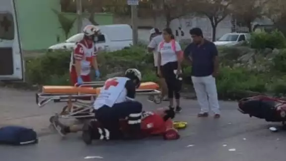 El lesionado fue llevado al Hospital General de Cancún para su atención.