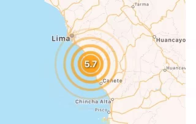 Sismo de 5.7 de magnitud sorprende a la población de Lima, Perú