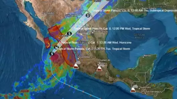 De seguir su curso, Pamela ingresará a Sinaloa trayendo posibilidad de deslaves e inundaciones