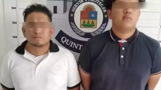 Detienen a dos sujetos por posesión de droga en la supermanzana 96 en Cancún